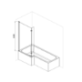 L Shaped Shower Bath with Front Panel & Chome Bath Screen, Right Hand 1500 x 850mm - Lomax