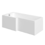 L Shaped Shower Bath with Front Panel & Brushed Brass Bath Screen Right, Hand 1500 x 850mm - Lomax