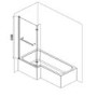 L Shaped Shower Bath with Front Panel & Matt Black Bath Screen with Towel Rail, Left Hand 1500 x 850mm - Lomax