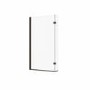 L Shaped Shower Bath with Front Panel & Black Bath Screen, Right Hand 1700 x 850mm - Lomax