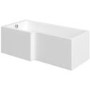 L Shaped Shower Bath with Front Panel & Chrome Bath Screen, Right Hand 1700 x 850mm - Lomax