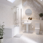 1700mm Right Hand Shower Bath Suite with Toilet Basin & Panels - Lomax