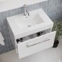 600mm White Wall Hung Vanity Unit with Basin and Chrome Handle - Ashford