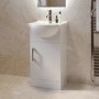 455mm White Freestanding Cloakroom Vanity Unit with Basin - Classic