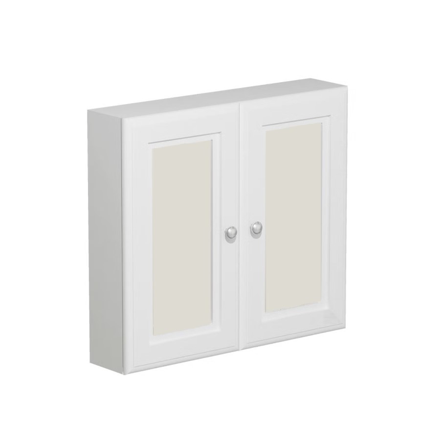 Double Door White Bathroom Mirror Cabinet  667 x 600mm - Westbury