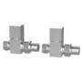 Chrome Towel Radiator 600 x 400mm with Pipe Kit and Straight Valves - Sahara
