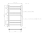 Chrome Towel Radiator 600 x 400mm with Pipe Kit and Straight Valves - Sahara