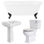 Traditional Black Freestanding Bath Suite with Toilet & Basin - Park Royal