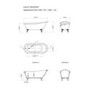 Freestanding Single Ended Roll Top Slipper Bath with Black Feet 1615 x 690mm - Park Royal