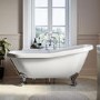 Freestanding Single Ended Roll Top Slipper Bath with Chrome Feet 1615 x 690mm - Park Royal