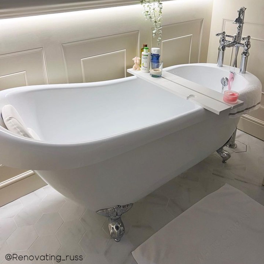 Freestanding Single Ended Roll Top Slipper Bath with Chrome Feet 1615 x 690mm - Park Royal