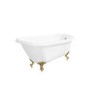 Freestanding Single Ended Roll Top Slipper Bath with Brushed Brass Feet 1615 x 690mm - Park Royal