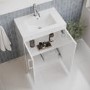 600mm White Freestanding Vanity Unit with Basin and Chrome Handles - Ashford