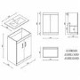 600mm White Freestanding Vanity Unit with Basin and Chrome Handles - Ashford