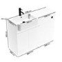 1100mm White Left Hand Toilet and Sink Unit with Black Fittings - Unit & Basin Only - Bali