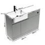 1100mm Grey Left Hand Toilet and Sink Unit with Black Fittings - Unit & Basin Only - Bali