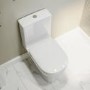Close Coupled Toilet and White Basin Vanity Unit Cloakroom Suite - Baxenden