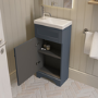 Close Coupled Toilet and Blue Basin Vanity Unit Cloakroom Suite - Baxenden