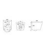 Matt White Wall Hung Rimless Toilet with Soft Close Seat, Chrome Pneumatic Flush Plate, Grohe Frame & Cistern – Verona