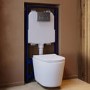 Matt White Wall Hung Rimless Toilet with Soft Close Seat, Chrome Pneumatic Flush Plate, 1168mm Frame & Cistern – Verona