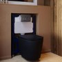 Matt Black Wall Hung Rimless Short Projection Toilet with Soft Close Seat – Verona