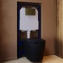 Matt Black Wall Hung Rimless Toilet with Soft Close Seat, Brushed Brass Mechanical Flush Plate, 1168mm Frame & Cistern – Verona