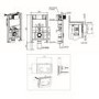 Matt Black Wall Hung Rimless Toilet with Soft Close Seat, White Glass Sensor Flush Plate, 820mm Frame & Cistern – Verona