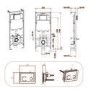 Matt Black Wall Hung Rimless Toilet with Soft Close Seat, White Glass Sensor Flush Plate, 1168mm Frame & Cistern – Verona