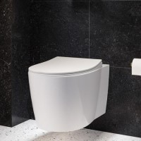Wall Hung Rimless Short Projection Toilet with Soft Close Seat - Alcor