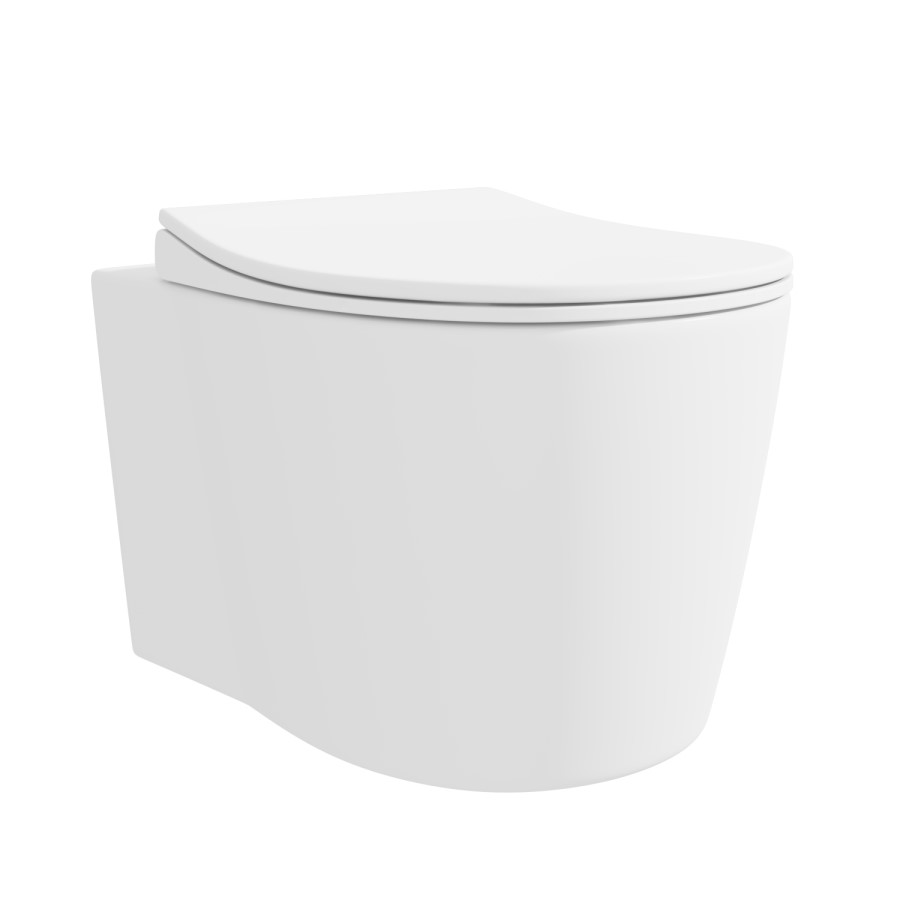 Wall Hung Rimless Short Projection Toilet with Soft Close Seat - Alcor