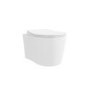 Wall Hung Rimless Toilet with Soft Close Seat, Brushed Brass Mechanical Flush Plate, 1168mm Frame & Cistern – Alcor