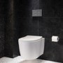 Wall Hung Rimless Toilet with Soft Close Seat, Chrome Mechanical Flush Plate, 1168mm Frame & Cistern – Alcor