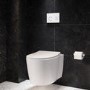 Wall Hung Rimless Toilet with Soft Close Seat, White Glass Sensor Flush Plate, 1168mm Frame & Cistern – Alcor