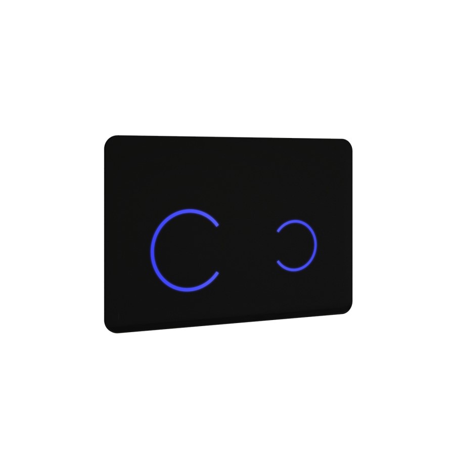 Wall Hung Toilet with Soft Close Seat, Black Glass Sensor Flush Plate, 1168mm Frame & Cistern – Alcor