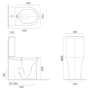 Indiana Close Coupled Comfort Height Smart Bidet Japanese Toilet with Heated Seat - Purificare