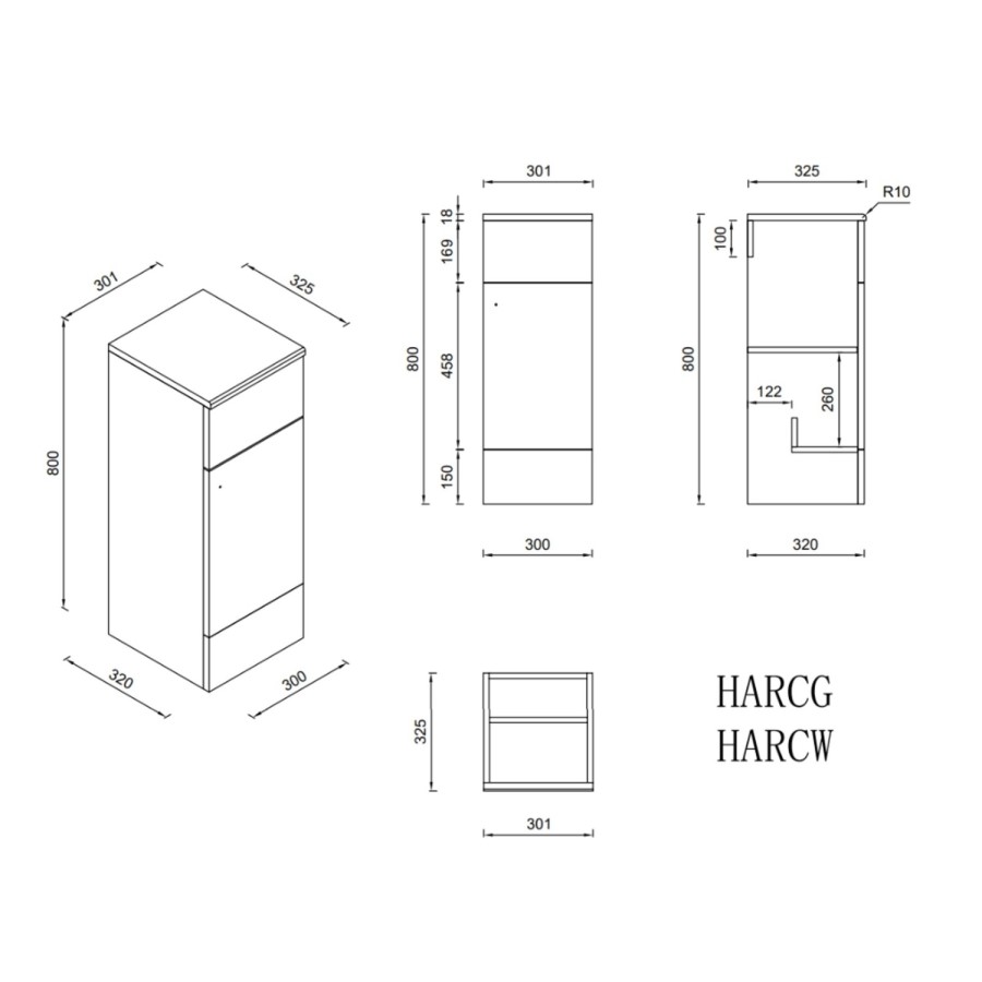1500mm White Toilet and Sink Unit with Storage Unit and Square Toilet - Harper