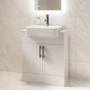 670mm White Freestanding Vanity Unit with Square Basin - Harper