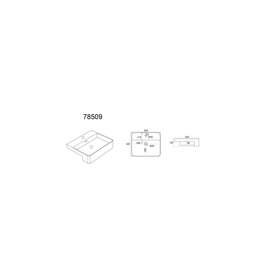 670mm White Freestanding Vanity Unit with Square Basin - Harper