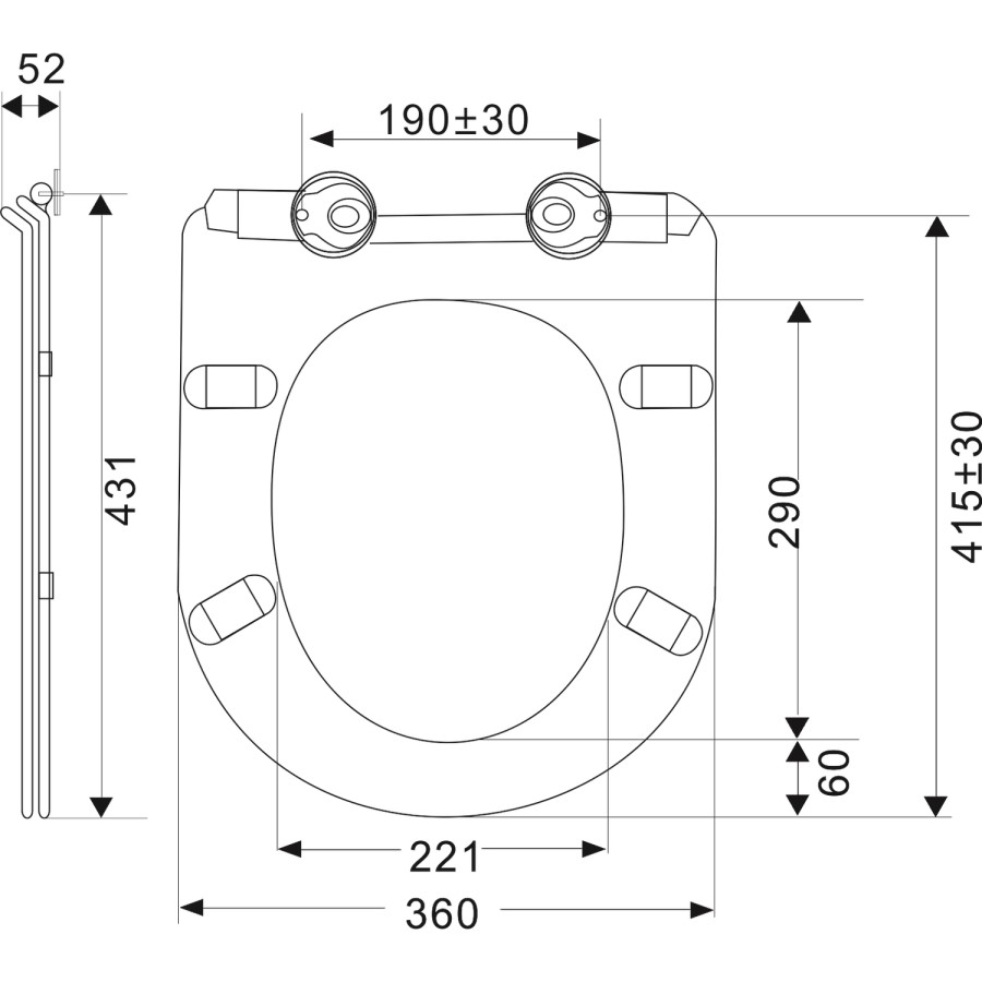 Back to Wall Rimless Toilet with Soft Close Seat - Newport