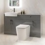 1500mm Grey Toilet and Sink Unit with Storage Unit and Square Toilet - Harper