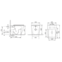 1500mm Grey Toilet and Sink Unit with Storage Unit and Square Toilet - Harper