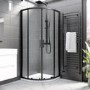 800mm Black 8mm Glass Quadrant Shower Enclosure with Shower Tray - Pavo