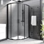 ONLY OPENED - Black 8mm Glass Offset Quadrant Shower Enclosure 1000x800mm - Pavo