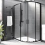 1200x800mm Black 8mm Glass Right Hand Offset Quadrant Shower Enclosure With Shower Tray - Pavo