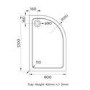 1200x800mm Black 8mm Glass Right Hand Offset Quadrant Shower Enclosure With Shower Tray - Pavo