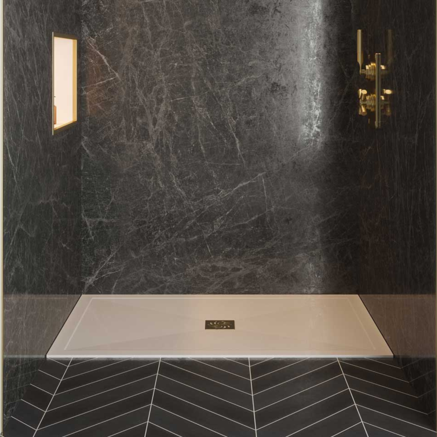 1000x800mm Rectangular 25mm Slimline White Stone Resin Shower Tray – Harmony