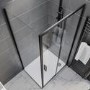 1000x800mm Black 8mm Glass Rectangular Sliding Shower Enclosure with Shower Tray - Pavo