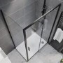 1200x800mm Black 8mm Glass Rectangular Sliding Shower Enclosure with Shower Tray - Pavo