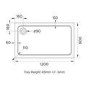 1200x800mm Black 8mm Glass Rectangular Sliding Shower Enclosure with Shower Tray - Pavo