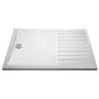 1400x900mm Frameless Wet Room Shower Screen Enclosure with Hinged Flipper Return Panel and Shower Tray - Corvus